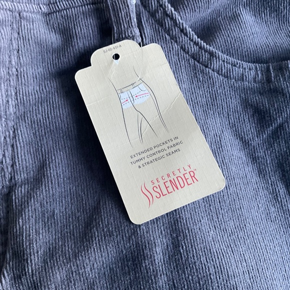 St John's Bay Straight Corduroy Pants Womens 18P Gray Mid Rise Zip Stretch NWT - Picture 8 of 8